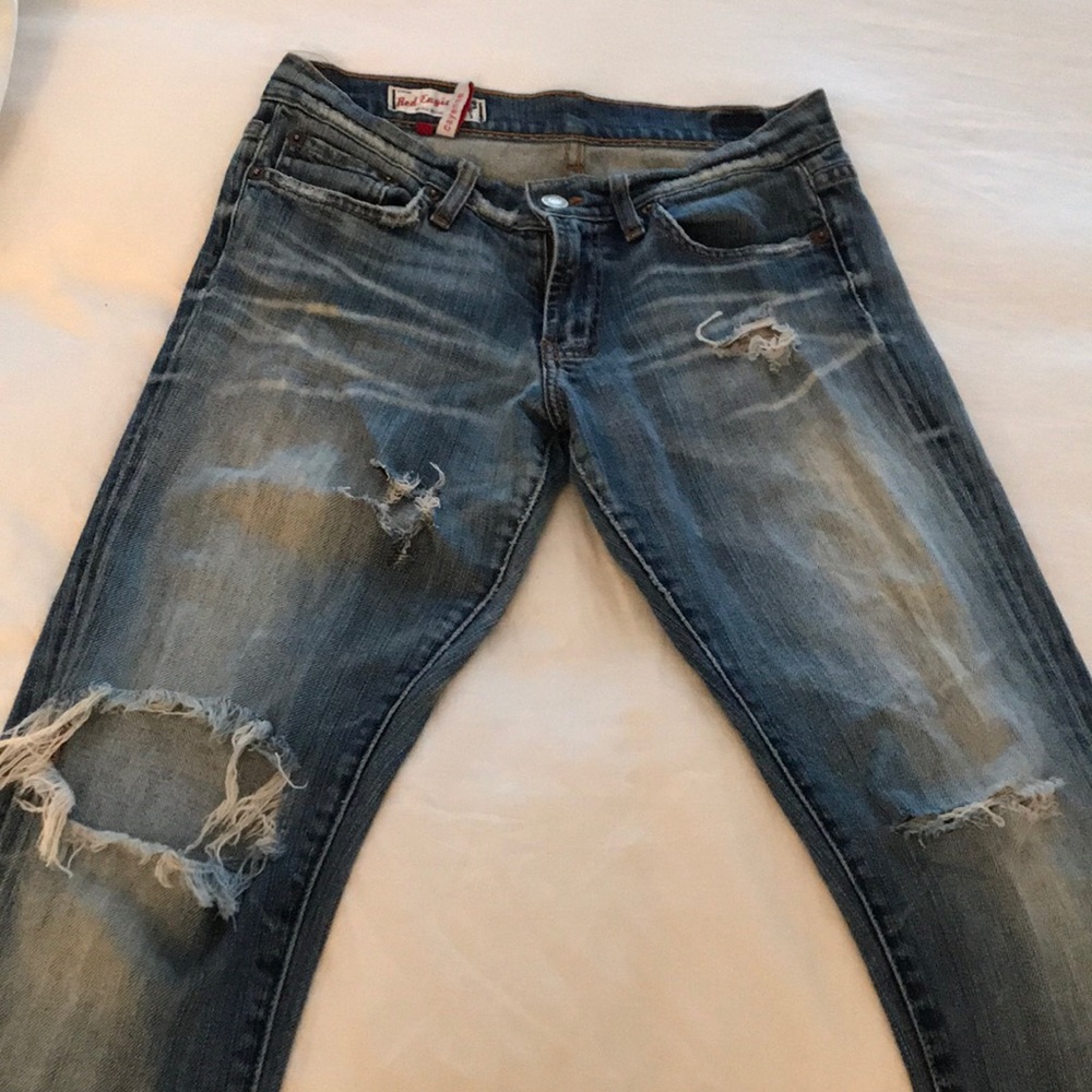 Red Engine Distressed Skinny Jean